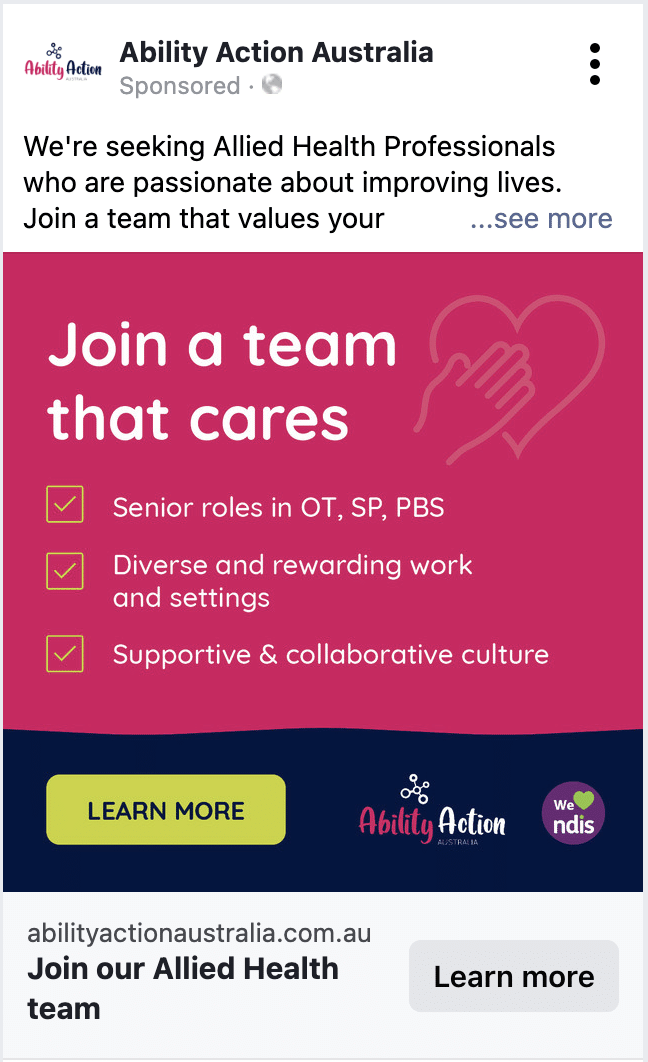 Ability action ad creative